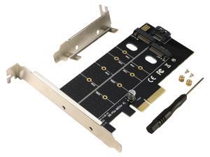M.2 NGFF to Desktop PCIe x4 x8 x16 Adapter Card, RIITOP NVMe SATA Dual SSD PCI Express Adapter Card Support 110mm, 80mm, 60mm, 42mm, 30mm SSD M.2 NGFF to Desktop PCIe x4 x8 x16 Adapter Card, RIITOP NVMe SATA Dual SSD PCI Express Adapter Card Support 110mm, 80mm, 60mm, 42mm, 30mm SSD