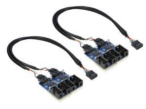 9pin USB Header Male 1 to 4 Female Extension Splitter Cable Connector Adapter Hub (2Pack), USB 2.0 Port Multiplier 9pin USB Header Male 1 to 4 Female Extension Splitter Cable Connector Adapter Hub (2Pack), USB 2.0 Port Multiplier