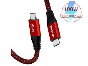 USB C to USB C Fast Charging Cable 5ft 100W, RIITOP 10Gbps 20V 5A USB Type C Cable with Emarker, Compatible with MacBook Pro 2019 2018, iPad Pro 2019 2018, Samsung Galaxy S20 S20+ S20 USB C to USB C Fast Charging Cable 5ft 100W, RIITOP 10Gbps 20V 5A USB Type C Cable with Emarker, Compatible with MacBook Pro 2019 2018, iPad Pro 2019 2018, Samsung Galaxy S20 S20+ S20