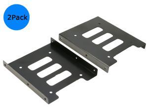 RIITOP 2 Pack 2.5 inch SSD to 3.5 inch Adapter Bracket HDD Hard Drive Storage Bay in Black Metal (2Pack)