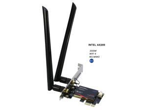PCI-e Wireless WiFi 6 Adapter Card Dual Band 3000Mbps + Bluetooth 5.0, Intel AX200 802.11ax MU-MIMO OFDMA For Desktop PC Computer (Only work on Windows 10 64bit system) PCI-e Wireless WiFi 6 Adapter Card Dual Band 3000Mbps + Bluetooth 5.0, Intel AX200 802.11ax MU-MIMO OFDMA For Desktop PC Computer (Only work on Windows 10 64bit system)
