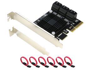 RIITOP SATA 3.0 PCIe Express SATA Controller Expression Card 6Gbps, Come with 6pcs SATA 3.0 Cables, ASM 1166 Chipset, Support NCQ RIITOP SATA 3.0 PCIe Express SATA Controller Expression Card 6Gbps, Come with 6pcs SATA 3.0 Cables, ASM 1166 Chipset, Support NCQ