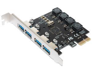 USB 3.0 Card 4 Port PCI-e Express to USB Expansion Adapter (No need power supply), NEC Chip Hi Speed 5Gbps UASP For Desktop PC Computer Windows Server, XP,7, Vista, 8, 8.1, 10, Build in Self-Powered