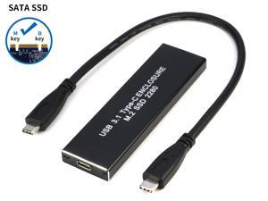 SATA Based M.2 NGFF SSD to USB C Type C 3.1 Adapter Enclosure Case for M.2 NGFF 2280 B+M Key SATA Channel SSD with Cable (No SSD) SATA Based M.2 NGFF SSD to USB C Type C 3.1 Adapter Enclosure Case for M.2 NGFF 2280 B+M Key SATA Channel SSD with Cable (No SSD)