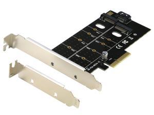Dual M.2 to PCIe Adapter, RIITOP M.2 NVMe SSD to PCIe Adapter & NGFF (B+M Key) SSD to SATA Controller Expansion Card for 1x NVMe SSD and 1x NGFF (SATA Based) SSD