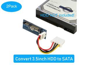 RIITOP 2Pack IDE2SATA IDE to SATA, 3.5" IDE HDD Hard Drive to SATA Converter Adapter 40 pin IDE PATA to 7+15 pin 22 pin SATA Adaptor for 3.5 inch IDE HDD Hard Drive