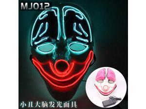 Halloween LED glowing mask alien zombie panda face samurai skull scary civet cat pumpkin head, Halloween mask(Batteries not included) Pink Halloween LED glowing mask alien zombie panda face samurai skull scary civet cat pumpkin head, Halloween mask(Batteries not included) Pink