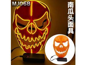 Halloween LED glowing mask alien zombie panda face samurai skull scary civet cat pumpkin head, Pumpkin head mask(Batteries not included) Orange Halloween LED glowing mask alien zombie panda face samurai skull scary civet cat pumpkin head, Pumpkin head mask(Batteries not included) Orange