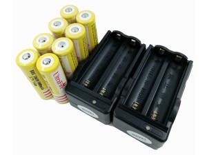 LEMAI® (YELLOW Ultrafire 8 Pieces) 5000mAh 3.7V 18650 NCR Rechargeable Li-ion Battery Pack Cell + 2X Charger For Ultrafire TrustFire CREE XM-L T6 LED Flashlight Flash Light Torch