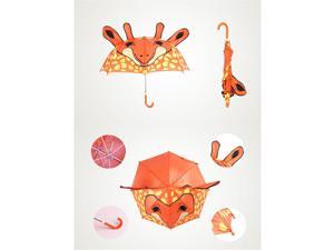 Cute Cartoon Animal Umbrella for Kids Animal Ears Bend Handle  giraffe