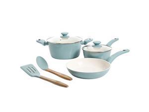 Gibson 123880.07 7 Piece Forged Aluminum Glossy Pastel Cookware Set