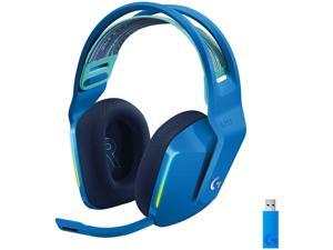 Logitech G733 LIGHTSPEED Wireless Gaming Headset with suspension headband LIGHTSYNC RGB Blue VOCE mic technology and PROG audio drivers  Blue