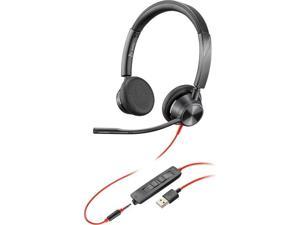 Plantronics - Blackwire 3325 Wired Stereo Headset with Boom Mic (Poly) - Connect to PC/Mac via USB-A or mobile/tablet via 3.5 mm connector - Works with Teams, Zoom & more