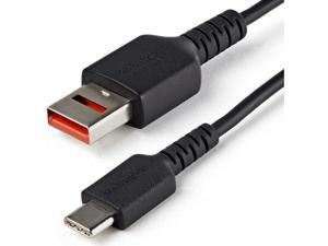 StarTech.com 3ft (1m) Secure Charging Cable - USB-A to USB-C Data Blocker Charge-Only Cable - No-Data Power-Only Charger Cable for Phone/Tablet - Data Blocking USB Protector Adapter Cable (USBSCHAC1M)