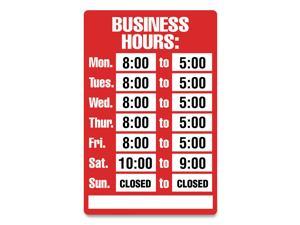 Cosco OpenClosed Business Hours Sign Kit 8 x 12 Red 098071