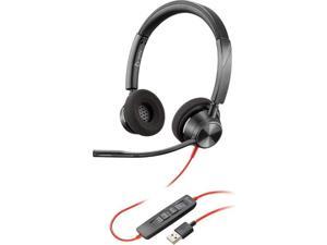 Plantronics Blackwire 3320 - Wired, Dual-Ear (Stereo) Headset with Boom Mic - USB-A to Connect to Your PC, Mac or Cell Phone - Works with Teams (Certified), Zoom & More