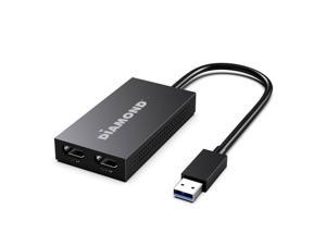 Diamond USB to Dual HDMI Graphics Adapter with Audio for Multiple Monitors