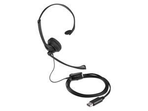 Kensington USB Mono Headset with Mic and Volume Control - USB Type A - Wired - Over-the-head - Monaural - Ear-cup - 6 ft Cable - Omni-directional, Noise Cancelling Microphone - Black