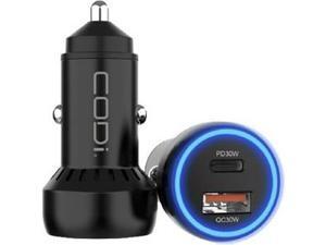 Codi A01110 Black 30W Dual Port Car Charger, USB-C & USB-A Outputs