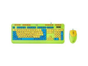 ADESSO Antimicrobial Wired Kids Keyboard and Mouse Combo AKB-132DB USB 1.10 lbs. Antimicrobial Wired Kids Keyboard and Mouse Combo