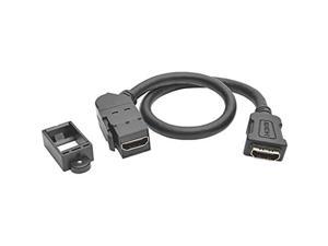 TRIPP LITE P164-001-KPA-BK HDMI Coupler Keystone Panel Mount All-in-One Angled F/F Black 1'