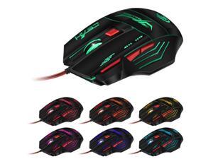 USB Wired Gaming Mouse Glow 7 Keys Optics 3200DPI For Desktop Computers Notebook Game Office green USB Wired Gaming Mouse Glow 7 Keys Optics 3200DPI For Desktop Computers Notebook Game Office green