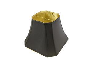 Square Cut Corner Shade Black Fabric/Gold Liner Shantung Fabric Lamp Shade 9x16x12