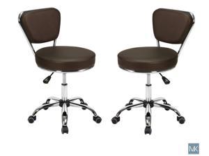 Set of 2 Dayton TECHNICIAN Stool COFFEE Adjustable Height 19"-25" Perfect for Manicures, Nail Salon, Rolling Salon Furniture & Equipment