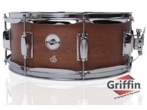 GRIFFIN Snare Drum | Poplar Wood Shell 14" x 5.5" with Flat Hickory PVC | 8 Metal Tuning Lugs & Snare Strainer Throw Off | Percussion Instrument with Drummers Key, Coated Head | Marching Kit Set GRIFFIN Snare Drum | Poplar Wood Shell 14" x 5.5" with Flat Hickory PVC | 8 Metal Tuning Lugs & Snare Strainer Throw Off | Percussion Instrument with Drummers Key, Coated Head | Marching Kit Set