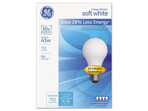 General Electric Co. 66247 Halogen Bulb, Globe, 43 Watts, Soft White, 4/Pack General Electric Co. 66247 Halogen Bulb, Globe, 43 Watts, Soft White, 4/Pack