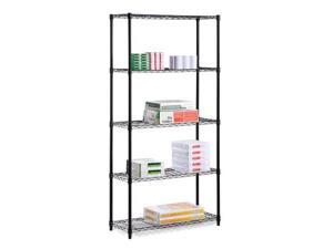 Honey Can Do 35 In. x 72 In. x 13 In. 5-Tier Black Stainless Steel Shelf Honey Can Do 35 In. x 72 In. x 13 In. 5-Tier Black Stainless Steel Shelf