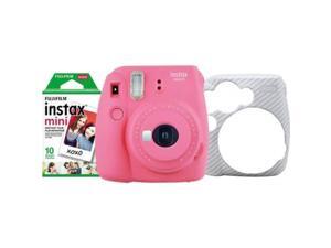 Mini 8 Close-Up Compatible for Fujifilm Instax Mini 9 63-Piece Accessory Bundle Includes; Case Plastic Frames Photo Album Mini 8+ Raspberry Red More Lens Filters Instant Film Camera
