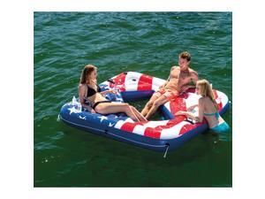 Intex 57264VM Inflatable American Flag 2 Person Party Island Lake Pool Float Intex 57264VM Inflatable American Flag 2 Person Party Island Lake Pool Float
