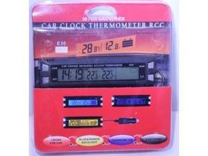 Digital LCD CAR Thermometer Time Battery Voltage Monitor Meter EC30