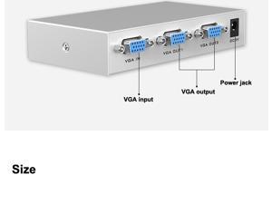 2 Ports VGA Splitter 1 to 2 VGA Video Audio Splitter VGA allocator MT-1502-K 2 Ports VGA Splitter 1 to 2 VGA Video Audio Splitter VGA allocator MT-1502-K