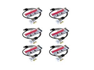 Best Price 6-Pack 4 Solid Capacitors VER PCI Express PCI-e 1X to 16X Mining Riser Card Cable,USB 3.0 Bitcoin Miner Machine X16 to PCI e Mining ETH GPU Riser Adapter Power by SATA,Molex 4pin , 6pin