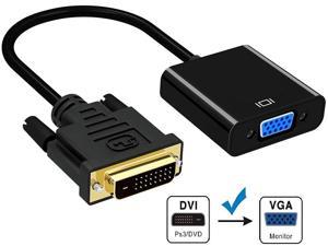 DVI-D to VGA Adapter Converter - 1080P Male to Female M/F Video Adapter Cable for DVI-D 24+1 for DVI Device, Laptop, PC to VGA Displays, Monitors, Projectors (DVI 2 VGA)