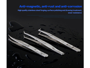 Tweezers Thicken Stainless Steel Anti-Static Electronic Pointed Tip Straight Curve Bend Tweezer Forceps Anti-magnetic,anti-rUSAt, anti-corrosion Tweezers Thicken Stainless Steel Anti-Static Electronic Pointed Tip Straight Curve Bend Tweezer Forceps Anti-magnetic,anti-rUSAt, anti-corrosion