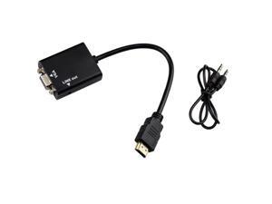 Black HDMI to VGA Converter With 3.5mm Audio Cable Video Output Adapter PC DVD 1080P Black HDMI to VGA Converter With 3.5mm Audio Cable Video Output Adapter PC DVD 1080P