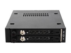 ICY DOCK Full Metal 2 x 2.5 SATA/SAS HDD & SSD Hot Swap Mobile Rack Backplane for 3.5 Front Drive Bay with Key Lock & Thumb Screw - ToughArmor EX MB492SKL-B