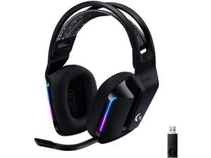 Logitech G733 Lightspeed Wireless Gaming Headset with Suspension Headband, Lightsync RGB, Blue VO!CE mic technology and PRO-G audio drivers - Black
