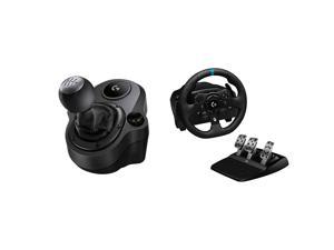 Logitech G Driving Force Shifter with Logitech G923 Racing Wheel and Pedals for Xbox X|S, Xbox One and PC and Genuine Leather Wheel Cover