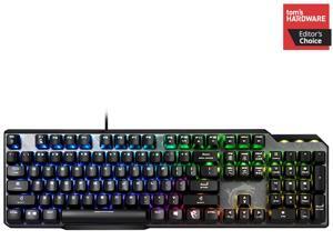 MSI Gaming Gear Backlit RGB LED Kailh Blue Mechanical Switches Anti Ghosting 104 Keys Brushed Aluminum Gaming Keyboard (Vigor GK50 Elite LL)
