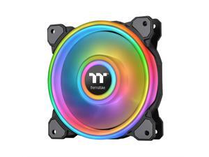 Thermaltake Riing Quad 120mm 16.8 Million RGB Color (Alexa, Razer Chroma) Software Enabled 4 Light Rings 54 Addressable LED 9 Blades Hydraulic Bearing Case/Radiator Fan, Single Pack, CL-F088-PL12SW-C