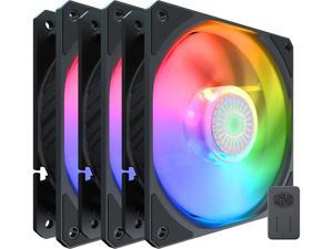 Cooler Master SickleFlow 120 V2 Addressable RGB 3 in 1 Square Frame Fan, Individually Customizable LEDS, Air Balance Curve Blade Design, PWM Control for Computer Case & Liquid Radiator, Sealed Bearing