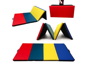 Angel 4-Panel PU Leather Folding Gym Mat with Handle for Fitness Exercise Aerobics Tumbling Stretching Yoga Cheerleading Martial Arts Angel 4-Panel PU Leather Folding Gym Mat with Handle for Fitness Exercise Aerobics Tumbling Stretching Yoga Cheerleading Martial Arts