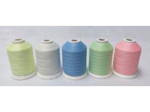 NEW ARRIVAL glow in the dark embroidery thread 1000m X 5 assorted colors each set NEW ARRIVAL glow in the dark embroidery thread 1000m X 5 assorted colors each set