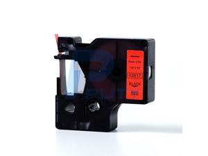 Dymo 43617 6mm Black On Red D1 Label Tape, Compatible