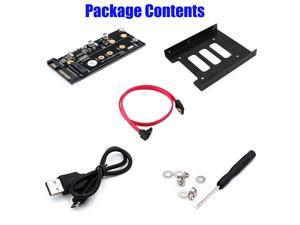 Adapter, NGFF(M.2) Key B SSD to 2.5" SATA, with a 3.5 Hard Drive Bracket and Micro USB Cable Adapter, NGFF(M.2) Key B SSD to 2.5" SATA, with a 3.5 Hard Drive Bracket and Micro USB Cable