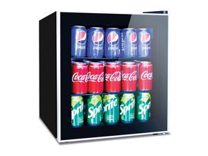 60 Can Beverage Refrigerator Cooler - Mini Fridge with Reversible Clear Front Glass Door for Beer Soda or Wine Drink Machine for Home, Office or Bar, 1.6cu.ft…